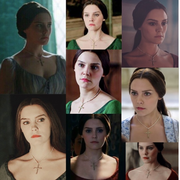 SOLD—Medici Contessina Pearls Gold Renaissance Cross Necklace Handmade Replica - Picture 2 of 16